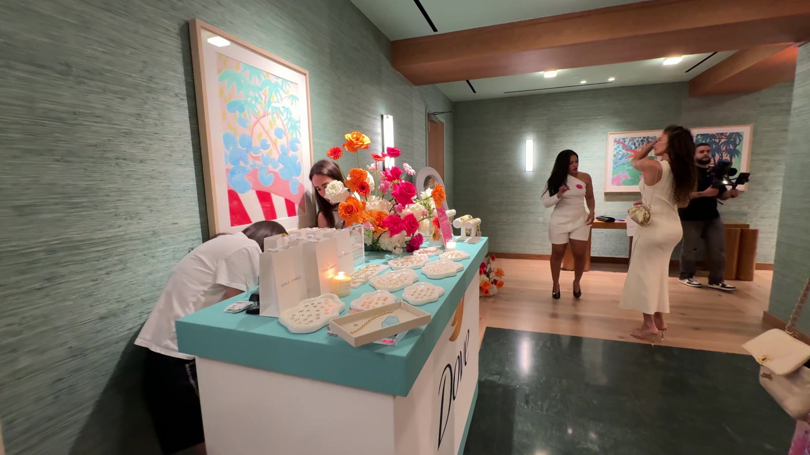Dove product activation table at a Miami event