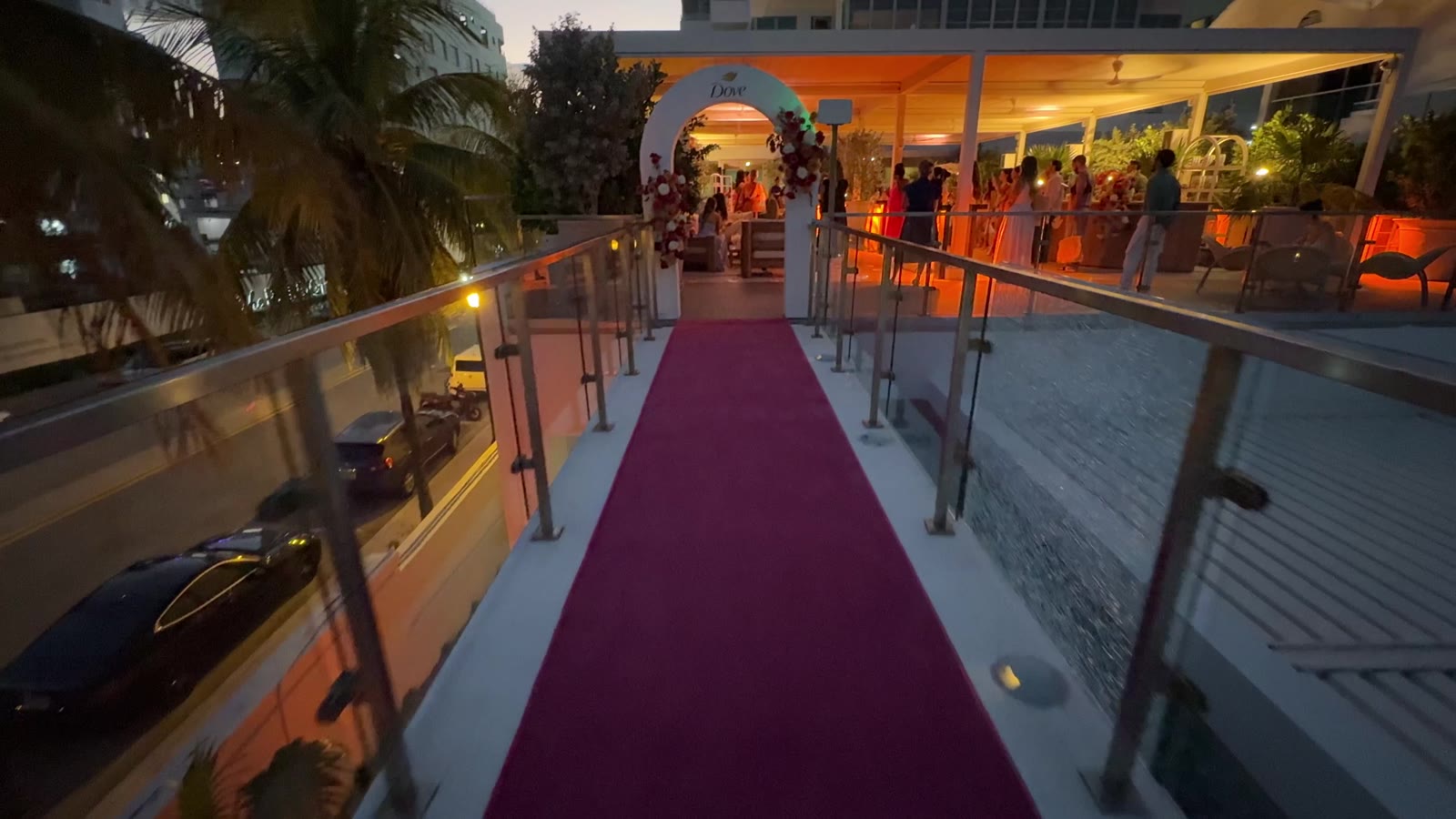 Pink-carpet entrance at the Dove Miami Beach event by REmixed Events