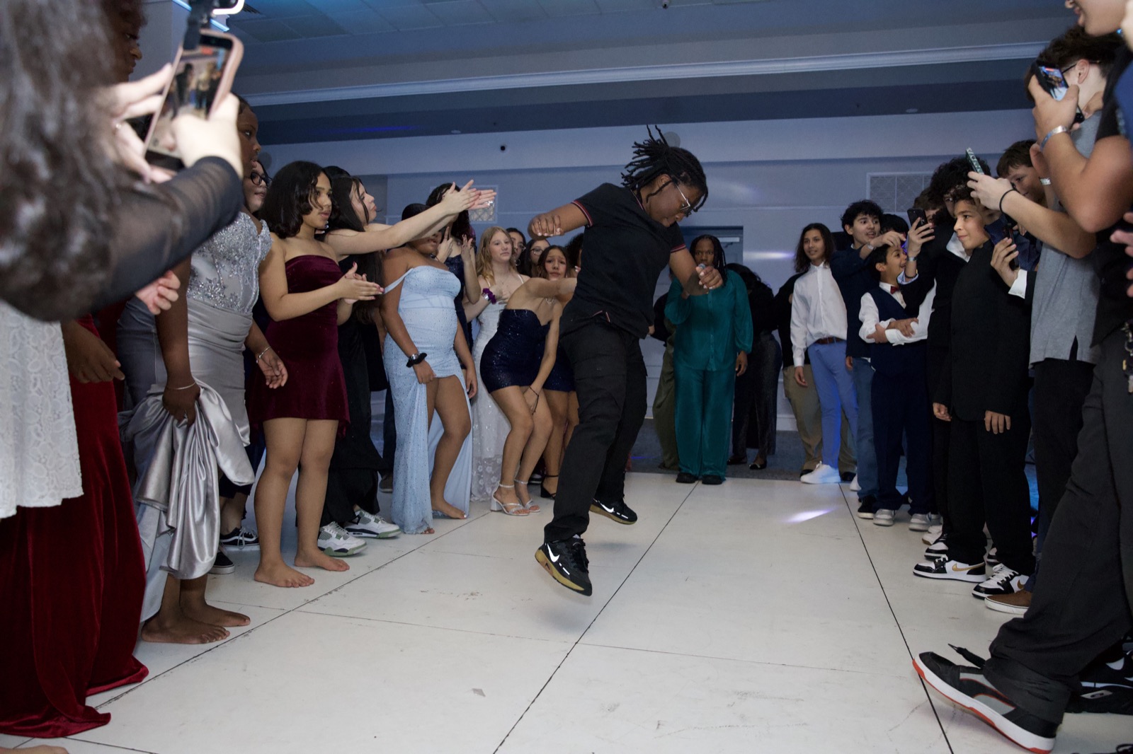 A REmixed Events dance floor opening up at a school dance