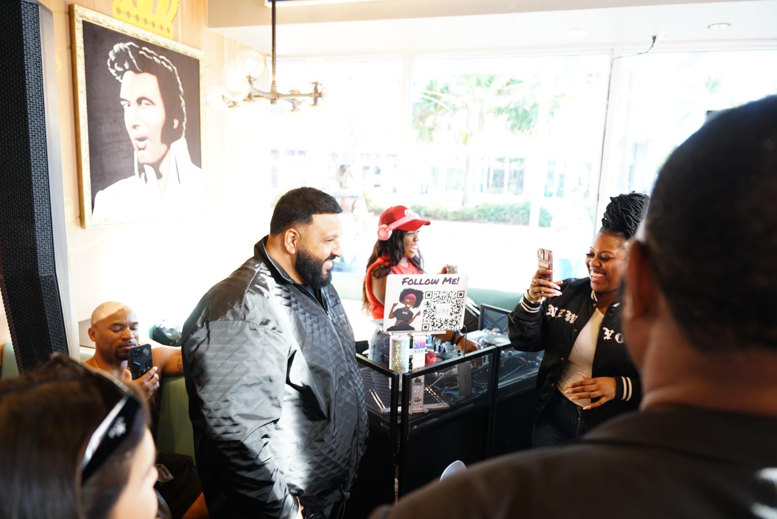 DJ ReRe with DJ Khaled at a Miami brand event